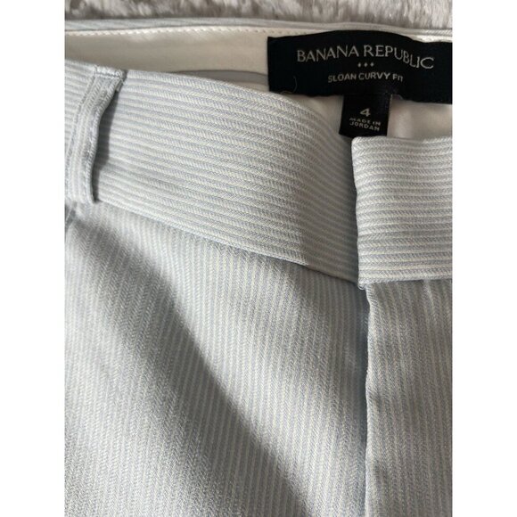 Banana Republic Women's Light Blue and White Sloan Curvy Fit Pants Size 4 - Picture 10 of 10